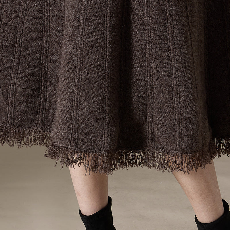 Cashmere A-line skirt