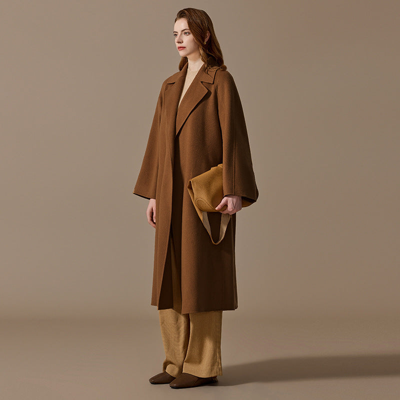 Double sided cashmere coat women's long coat