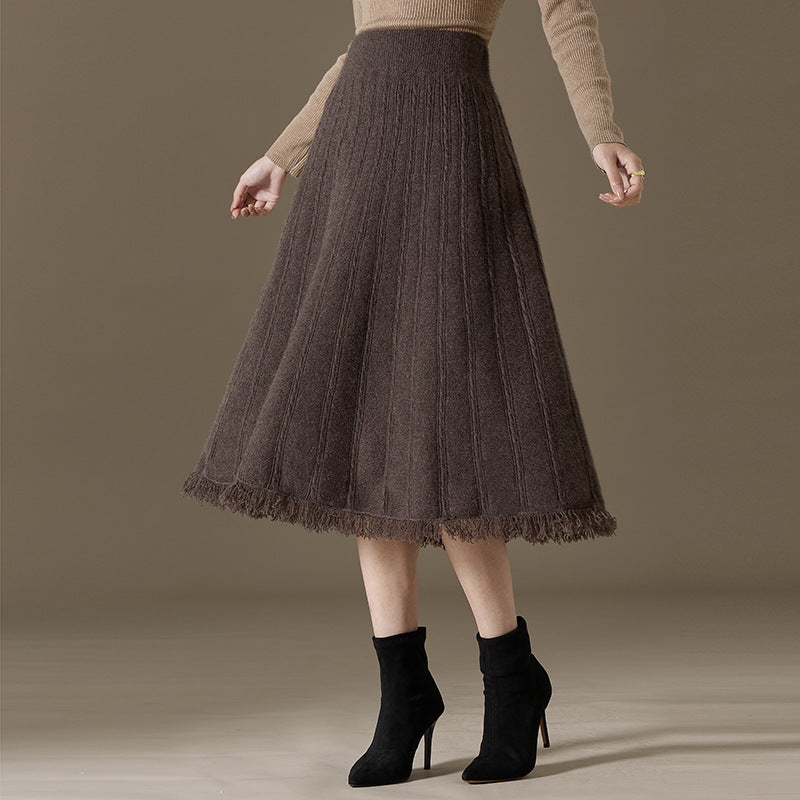 Cashmere A-line skirt