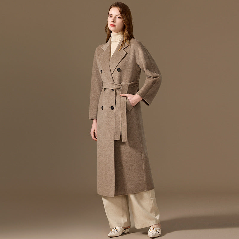 Double sided cashmere coat women's long coat