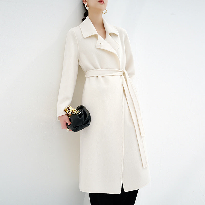 Double sided cashmere coat women's long coat